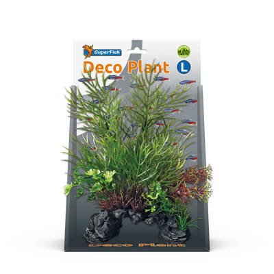 Superfish Deco Plant L Ceratopteris - Kunstplant voor Aquarium met Rotsbasis, Veilig & Onderhoudsvrij