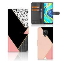 Xiaomi Redmi Note 9 Pro | Note 9S | Book Case | Zwart Roze Vormen