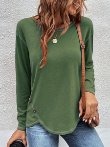 Plain Long Sleeve Casual T-Shirt