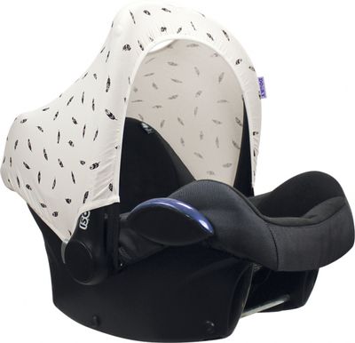 Dooky autostoelkap Feather universeel katoen crème Dooky autostoelkap Feather universeel katoen crème