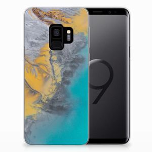 Samsung Galaxy S9 TPU Siliconen Hoesje Marble Blue Gold