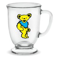 Grateful Dead: Yellow Dancing Bear 16oz Glass Cafe Mug - thumbnail