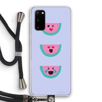 Smiley watermeloen: Samsung Galaxy S20 Transparant Hoesje met koord