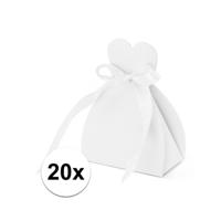 Cadeaudoosjes Bruid - Bruiloft bedankje - 20x stuks - wit - 7 x 9 cm