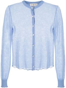 Tory Burch cardigan cintré à boutonnière - Bleu