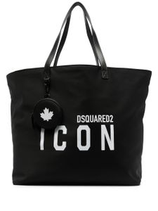 DSQUARED2 sac à main à logo imprimé - Noir