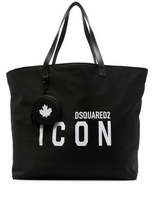DSQUARED2 sac à main à logo imprimé - Noir