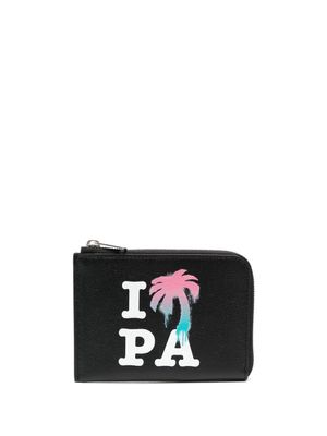 Palm Angels porte-monnaie I Love PA - Noir