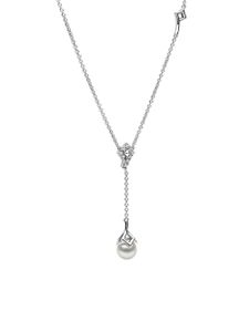 Yoko London collier Trend en or blanc 18ct orné de perles et de diamants - Argent