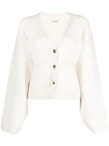 KHAITE cardigan en cachemire à col v - Blanc