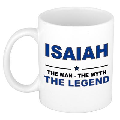 Isaiah cadeau mok - man myth legend - naam koffiemok - 300 ml - collega - vaderdag