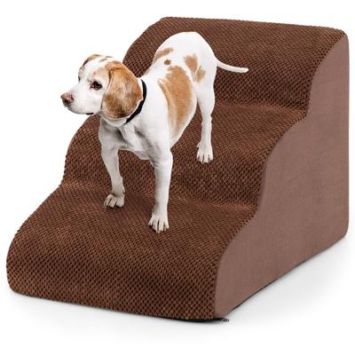 Oprijplaat van Schuimrubber met Drie Niveaus Antisliptreden voor Honden met Zacht Geleidelijk Aflopend Oppervlak 40 cm Hoge Zachte Treden
