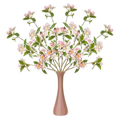 Kunstbloem Kersen bloesem - 6x - 90 cm - licht roze - Kunst zijdebloemen