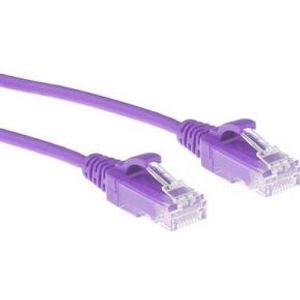 ACT Paarse 2 meter LSZH U/UTP CAT6 datacenter slimline patchkabel snagless met RJ45 connectoren