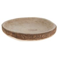 Season deco Boomschijf vorm fruitschaal - hout - dia 44 cm - rond - woondecoratie boomstam - rond