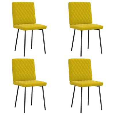 Eetkamerstoelen 4 st fluweel geel