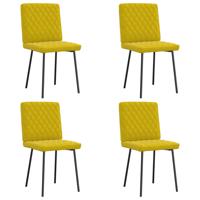 Eetkamerstoelen 4 st fluweel geel