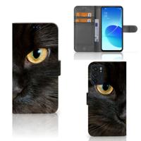 OPPO Reno6 5G | Telefoonhoesje | Met pasjeshouder | Zwarte Kat