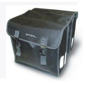 Basil mara xl dubbele fietstas - 35l - waterafstotend - reflecterend - zwart