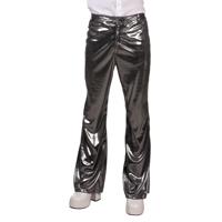 Boland carnaval verkleedkleding broek - zilver - heren - seventies/disco thema