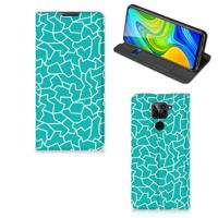 Xiaomi Redmi Note 9 | Bookcase | Cracks Blue