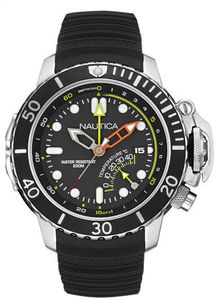 Horlogeband Nautica NAI47500 Silicoon Zwart 24mm