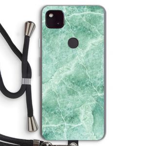 Groen marmer: Pixel 4a 5G Transparant Hoesje met koord