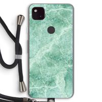 Groen marmer: Pixel 4a 5G Transparant Hoesje met koord