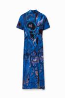 Midi-jurk met minerale print - BLUE - M