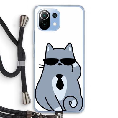 Cool cat: Xiaomi Mi 11 Lite Transparant Hoesje met koord