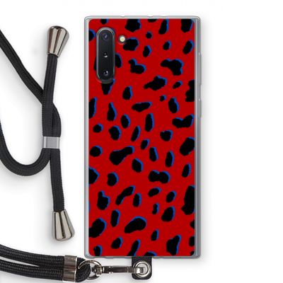 Red Leopard: Samsung Galaxy Note 10 Transparant Hoesje met koord