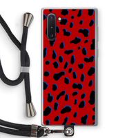 Red Leopard: Samsung Galaxy Note 10 Transparant Hoesje met koord