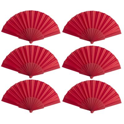Spaanse Handwaaier - 10x - rood - 23 x 43 cm - Verkoeling waaiers voor zomerse themperatuur