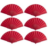 Spaanse Handwaaier - 10x - rood - 23 x 43 cm - Verkoeling waaiers voor zomerse themperatuur