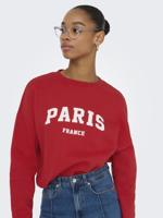 Only Onlsweat Life L/s Crew O.size State Noos Sweater True Red Paris
