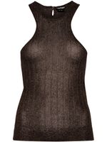 TOM FORD metallic ribbed-knit tank top - Marron