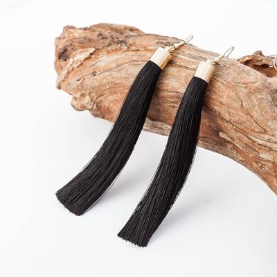 3 delige vrouwen Boho Fashion lange kwast Earrings(Black)