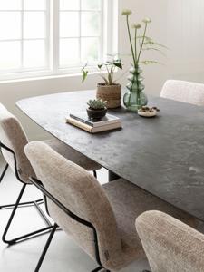 DTP Home Eettafel Soho Deens ovaal, Betonlook - Zwart