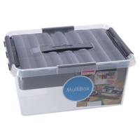 Sunware Q-Line Opbergbox met Inzet 15L Transparant/Grijs Sunware Q-Line Opbergbox met Inzet 15L Transparant/Grijs