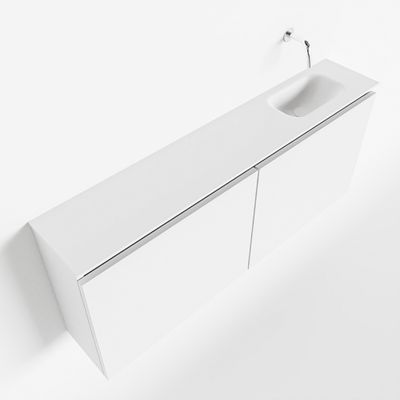 Toiletmeubel Mondiaz Ture | 120 cm | Meubelkleur Talc | Eden wastafel Talc Rechts | Zonder kraangat