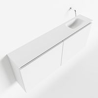 Toiletmeubel Mondiaz Ture | 120 cm | Meubelkleur Talc | Eden wastafel Talc Rechts | Zonder kraangat