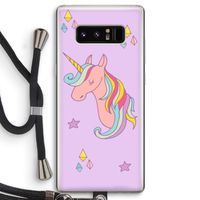 Roze eenhoorn: Samsung Galaxy Note 8 Transparant Hoesje met koord