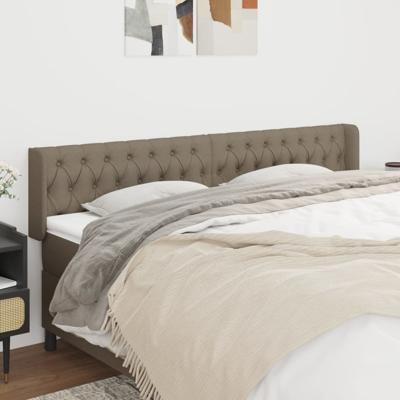 Hoofdbord met randen 203x16x78/88 cm stof taupe