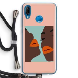 Orange lips: Huawei P20 Lite Transparant Hoesje met koord