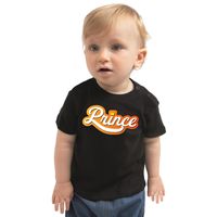 Prince Koningsdag t-shirt zwart voor babys