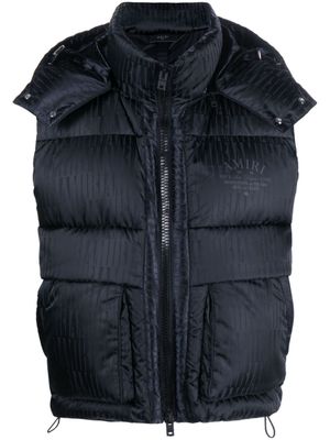 AMIRI gilet matelassé à logo imprimé - Noir