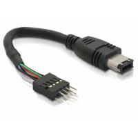 Delock FireWire Aansluitkabel [1x FireWire (400) stekker 6-polig - 1x FireWire (400) stekker 6-polig] 0.016 m Zwart