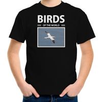 Jan van gent vogels t-shirt met dieren foto birds of the world zwart voor kinderen - thumbnail