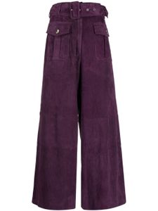 PAULA pantalon en daim à coupe ample - Violet