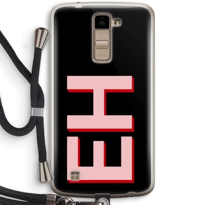 Monogram: LG K10 (2016) Transparant Hoesje met koord